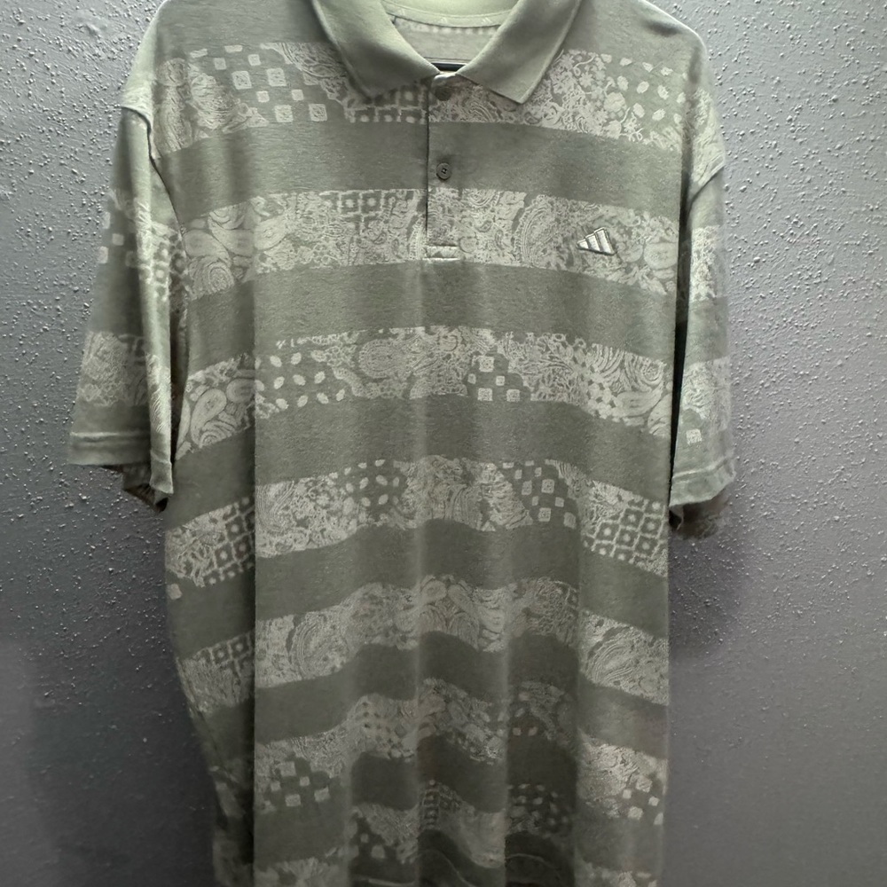 adidas Gray Patterned Polo Shirt